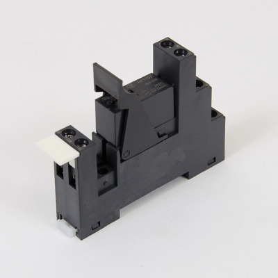 HF115-024DC-1-12A | Комплект реле: колодка винт;пластик.клипса; маркер + реле Hongfa 1CO 12A; AgNi; катушка 24В DC