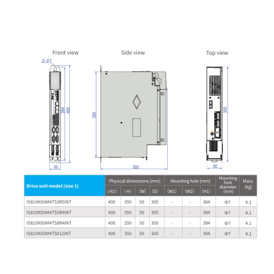 Сервоинвертор IS810N, 380В, 8.4А, EtherCat, STO