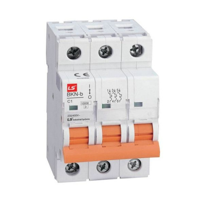061302358B | Автоматический выключатель, серия BKN-b, 3P, 25 A, кривая D, 10 кА, LSis