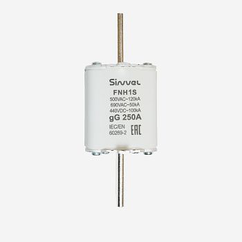 FNH1S-250 | Предохранитель 250 A, габарит 1, gG, 500 B AC/ 440 B DC, боёк, Sinvel 