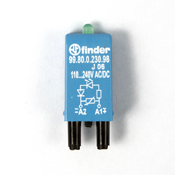 9980023098 | Зеленый LED + варистор; 110...240В AC/DC, Finder