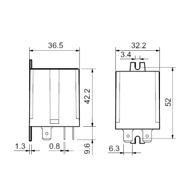 653181200300 | Реле с клеммами в наконечники Faston 250 серии 65.31, управление 120В AC, контакты AgCdO 1NO 30А, Finder