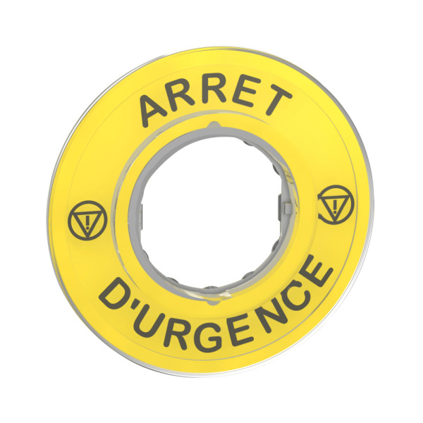 ZBY9120 Маркировка для аварийной кнопки ARRET D’URGENCE, Schneider Electric 