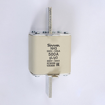FNH3-500 | Предохранитель ножевой тип 39, 500 A, габ 3, gG, 690 B AC, Sinvel 