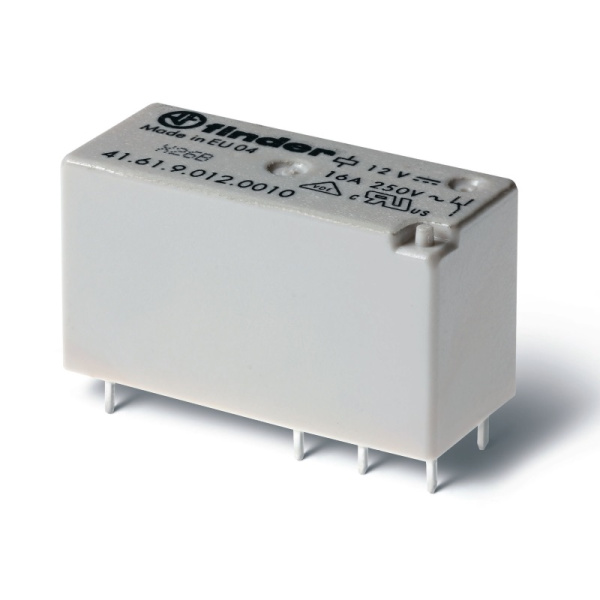 416190120011 | Миниатюрное низкопрофильное реле, серия 41, 12В DC, 16А, 1CO, Finder