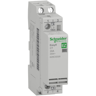 EZ9C32220 | Модульный контактор, серия Easy9, 2НО, 20A, управление 230В АС, Schneider Electric