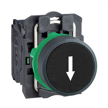 XB5AA3351 | Кнопка без подсветки, с возвратом, 1НО, чёрная, стрелка вниз, Schneider Electric