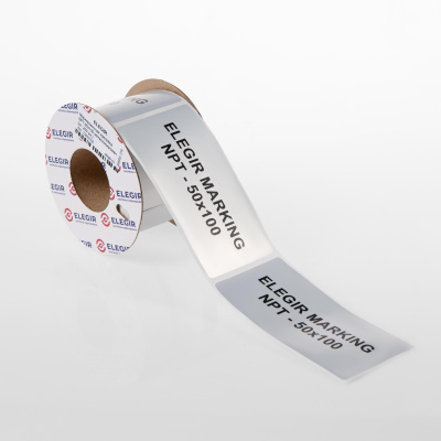 12650100 | Маркировочная наклейка NPT-50х100 металлизированная (рулон - 200 шт.), Elegir 