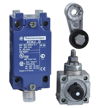 XCKJ10511D | Концевой выключатель ролик, 1НО+1НЗ, металл, разъем М12, Schneider Electric
