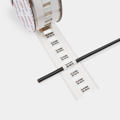 21504610 | Маркер плоский MFSS-2X-4-15/1-W белый, длина маркера 15мм, Ø 4-2мм, до 2,5 кв.мм (рулон - 900 шт.), Elegir 