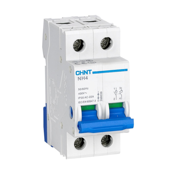 398039 | Выключатель нагрузки NH4-125 2P 100А (DB), Chint