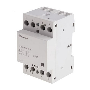 226401204710 | Контактор, 3НО+1НЗ, 63 А, 120В AC/DC, мех.индикатор, AgSnO2, Finder