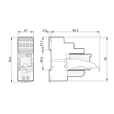 583482300060spa | Интерфейсное реле, серия 58, винтовые клеммы, 230В AC, 7 А, 4 CO, AgNi, Finder