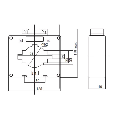 50148DEK | Трансформатор тока ТШП-0,66 0,5 800/5 10ВА, диаметр 80мм, Dekraft