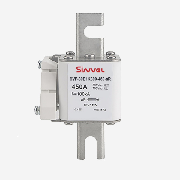 SVF-80B2K690-1000-aR | Предохранитель, 1000 А, 690 В AС, aR, ножи под болт, габ 2, монт расст 80 мм, Sinvel 