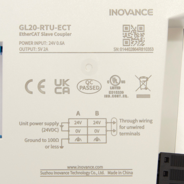 GL20-RTU-ECT | Коммуникационный модуль EtherCAT для ПЛК Easy, Inovance