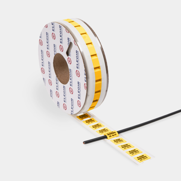 21506611  | Маркер плоский MFSS-2X-6-15/1-Y желтый, длина маркера 15мм, Ø 6-3мм, 1,5-6 кв.мм (рулон - 700 шт.), Elegir 