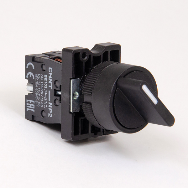 574100 | Переключатель NP2-ED25, 2 положения, фиксация, 1НО+1НЗ, IP40, Chint