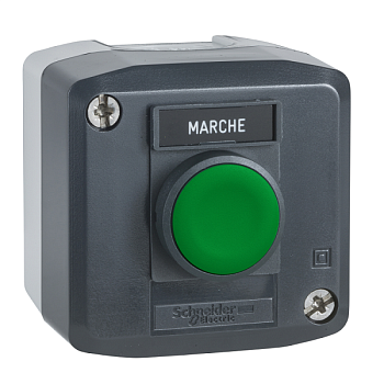 XALD101 | Кнопочный пост, 1 кнопка "Marche" с возвратом, маркировка над кнопкой, 1 НО, Schneider Electric