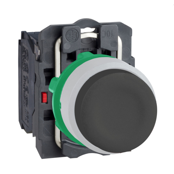 XB5AP21C1 | Кнопка с колпачком без подсветки, с возвратом, 1НО, чёрная, C1, Schneider Electric