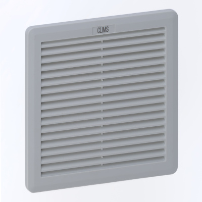 Вентилятор с фильтром 138 м3/ч, 230В AC, Slide 200x200мм, вырез 177x177мм, RAL7035