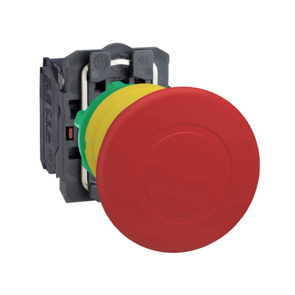 XB5AS8444 | Аварийная кнопка без подсветки, возврат поворотом, 2НЗ, красная, Schneider Electric