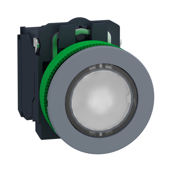 XB5FW31G5C0 | Кнопка с подсветкой 110В AC, с возвратом, 1НО+1НЗ, белая, C0, Schneider Electric