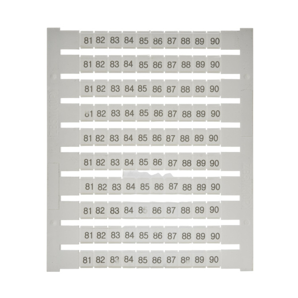 ZB5M(81-90)  | Маркировка боковая горизонтальная для клемм 2.5 кв.мм, 81-90 (1 лист = 100 шт.), Clims 
