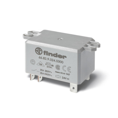 668282300300 | Реле с клеммами в наконечники Faston 250 серии 66.82, управление 230В AC, контакты AgCdO 2NO 30А, Finder