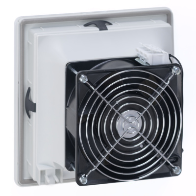 Вентилятор с фильтром 138 м3/ч, 230В AC, Slide 200x200мм, вырез 177x177мм, RAL7035