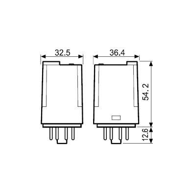 601290240070 | Октальное реле в розетку серии 60.12, управление 24В DC, контакты AgNi 2CO 10А, Finder