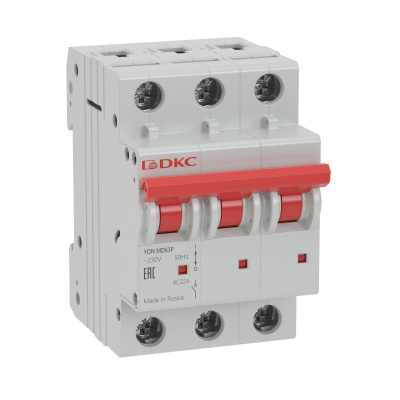MD63-3B40-6 | Автоматический выключатель модульный YON MD63 3P 40А B 6kA, DKC