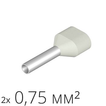 ID H 0.75/8/14x2 500 | Наконечник-гильза 2х0,75 мм² (уп.-500шт.), ID