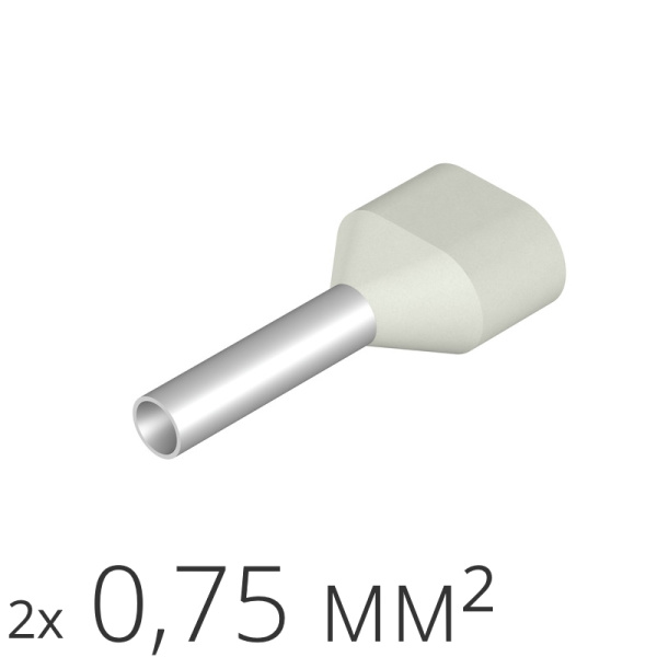 ID H 0.75/8/14x2 500 | Наконечник-гильза 2х0,75 мм² (уп.-500шт.), ID