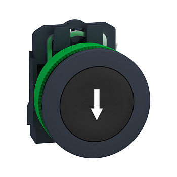 XB5FA3351 | Кнопка без подсветки, с возвратом, 1НО, чёрная, стрелка вниз, Schneider Electric