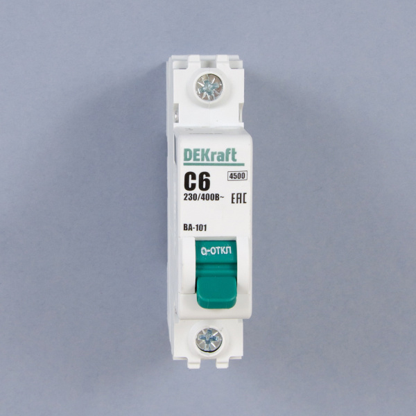 11052DEK | Автоматический выключатель ВА-101 1P 6А C 4.5кА, Dekraft
