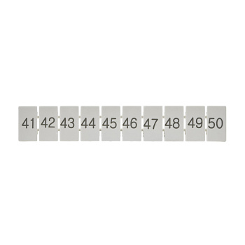 ZB6(41-50)  | Маркировка верхняя горизонтальная для клемм 4 кв.мм, 41-50 (1 лист = 10 шт.), Clims 