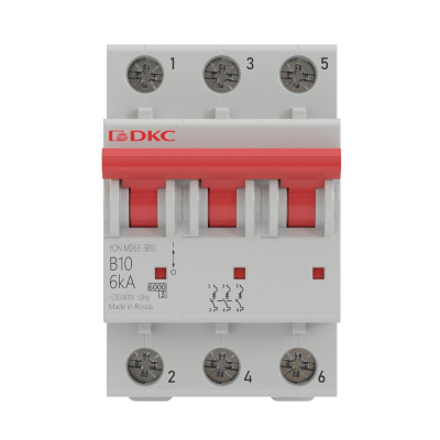 MD63-3C40-6 | Автоматический выключатель модульный YON MD63 3P 40А C 6kA, DKC