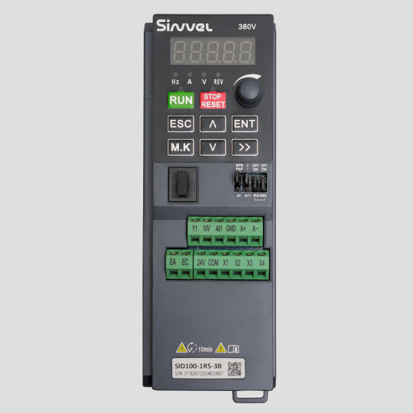 SID100-1R5-3B | Преобразователь частоты SID100, 1,5кВт - 150%, 3ф 380В, тормозной модуль, Sinvel