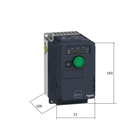 ATV320U07M2C | Преобразователь частоты, серия ATV320, 0,75 кВт, 4,8 А, перегрузка 150 %, 220 В, 1ф, Schneider Electric