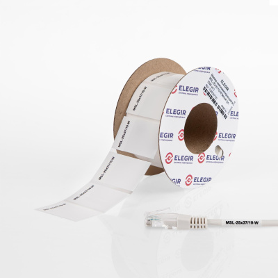 1322537100 | Маркер самоламинирующийся MSL-25x37/10-W белый (рулон - 1000 шт.), Elegir 