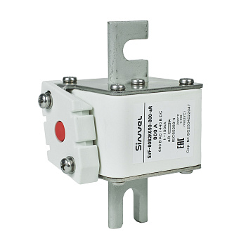 SVF-80B2K690-800-aR | Предохранитель, 800 А, 690 В AС, aR, ножи под болт, габ 2, монт расст 80 мм, Sinvel 
