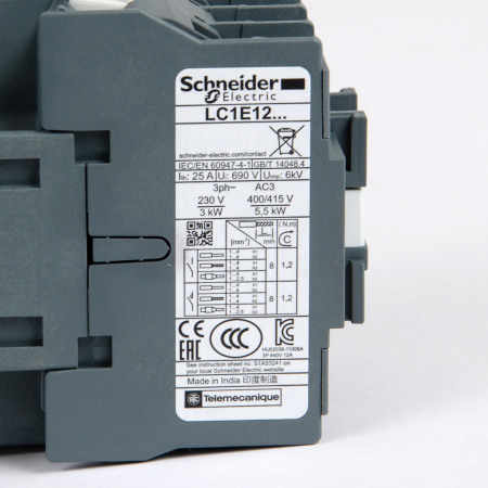 LC1E1201M5 | Контактор, серия EasyPact TVS, 3P, 12А, 1НЗ, управление 220В AC, Schneider Electric
