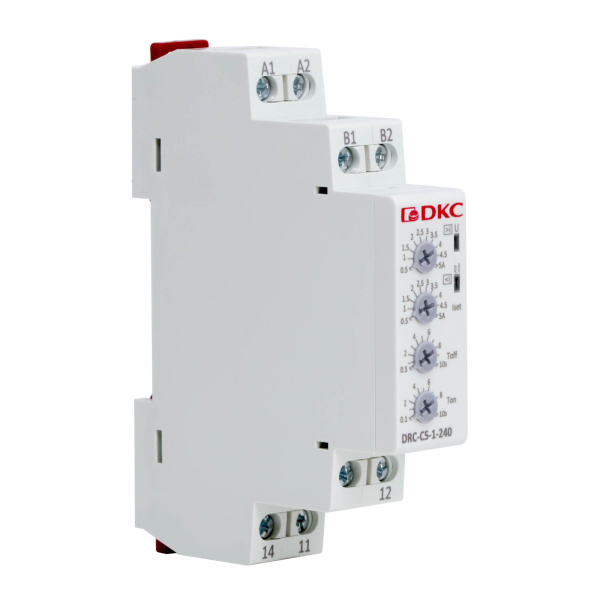 dkcDRC-C5-1-240 | Реле контроля тока, тип DRC, 0.5-5А, конфигурация контакта 1CO, 24-240 AC/DC, DKC