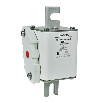 SVF-110B2K1000-630-aR | Предохранитель, 630 А, 1000 В DC / 1000 В AC, aR, ножи под болт, габ 2, монт расст 110 мм, Sinvel 