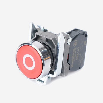 SB4BA4322 | Кнопка красная, металл, 1НЗ, маркировка "О", Systeme Electric