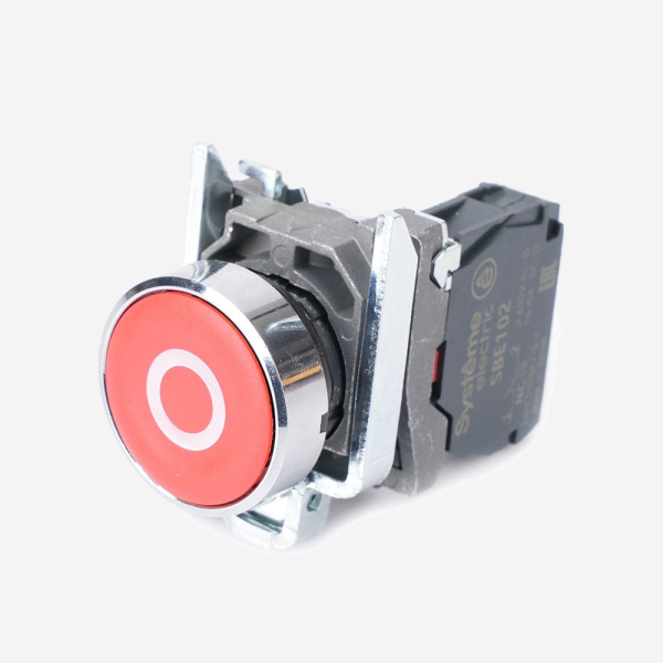 SB4BA4322 | Кнопка красная, металл, 1НЗ, маркировка "О", Systeme Electric
