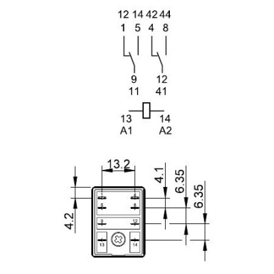 553290120000 | Универсальное реле, серия 55, 12В DC, 10 А, 2CO, Finder