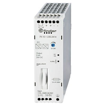 781B12302403 | Импульсный источник питания; вход 120...240В AC/220В DC; выход 24В DC, 120Вт, Finder