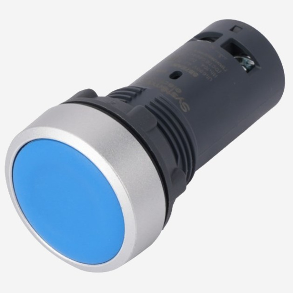 SB7NA65 | Кнопка SB7 моноблочная 22мм синяя с возвратом, пластик, 1НО+1НЗ, IP65, Systeme Electric